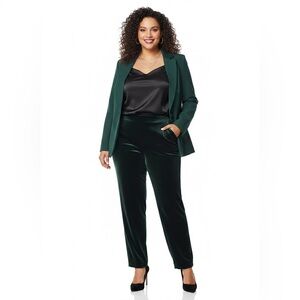 Dana Buchman Emerald Velvet Silk Blend Pleated Pants Size 16